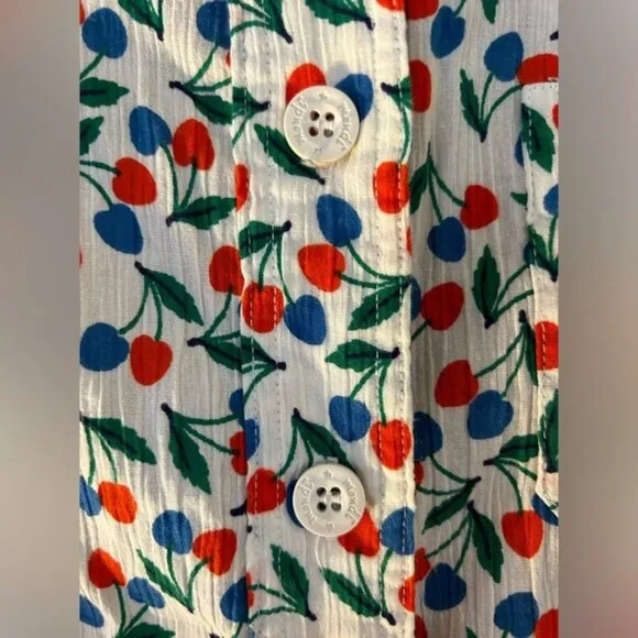 Vintage Mondi Cherry Long Sleeve Blouse and Pleated Skirt​