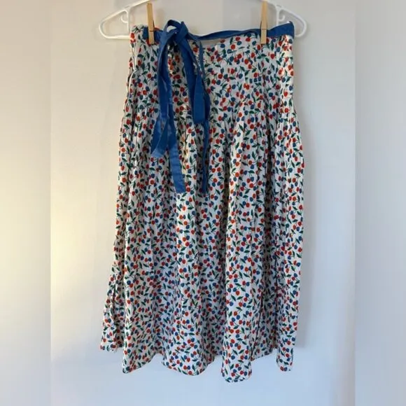 Vintage Mondi Cherry Long Sleeve Blouse and Pleated Skirt​