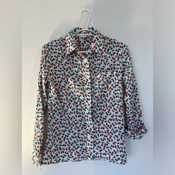 Vintage Mondi Cherry Long Sleeve Blouse and Pleated Skirt​