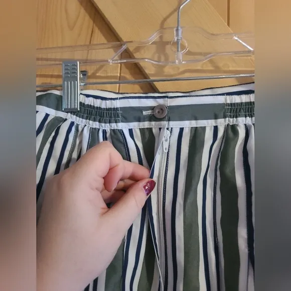 VINTAGE Nike Pleated Tennis Skirt 8 MEDIUM Green/White/Blue Stripe Womens NWT