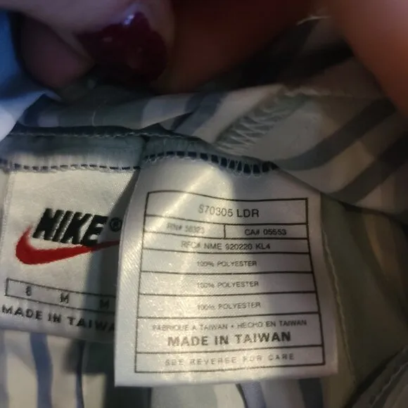 VINTAGE Nike Pleated Tennis Skirt 8 MEDIUM Green/White/Blue Stripe Womens NWT
