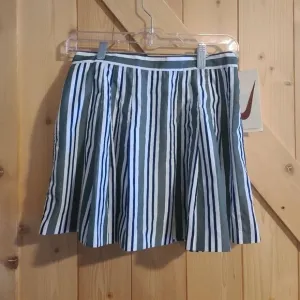 VINTAGE Nike Pleated Tennis Skirt 8 MEDIUM Green/White/Blue Stripe Womens NWT