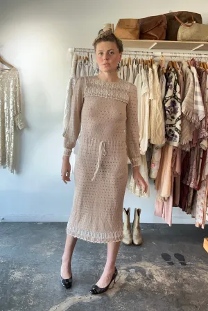 Vintage Oscar de la Renta Bullock’s Cream Knit Dress