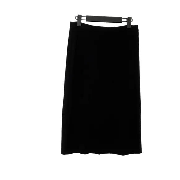 VINTAGE Parade Jersey Knit Black Pencil Skirt with Stretch, Back Slit Black M