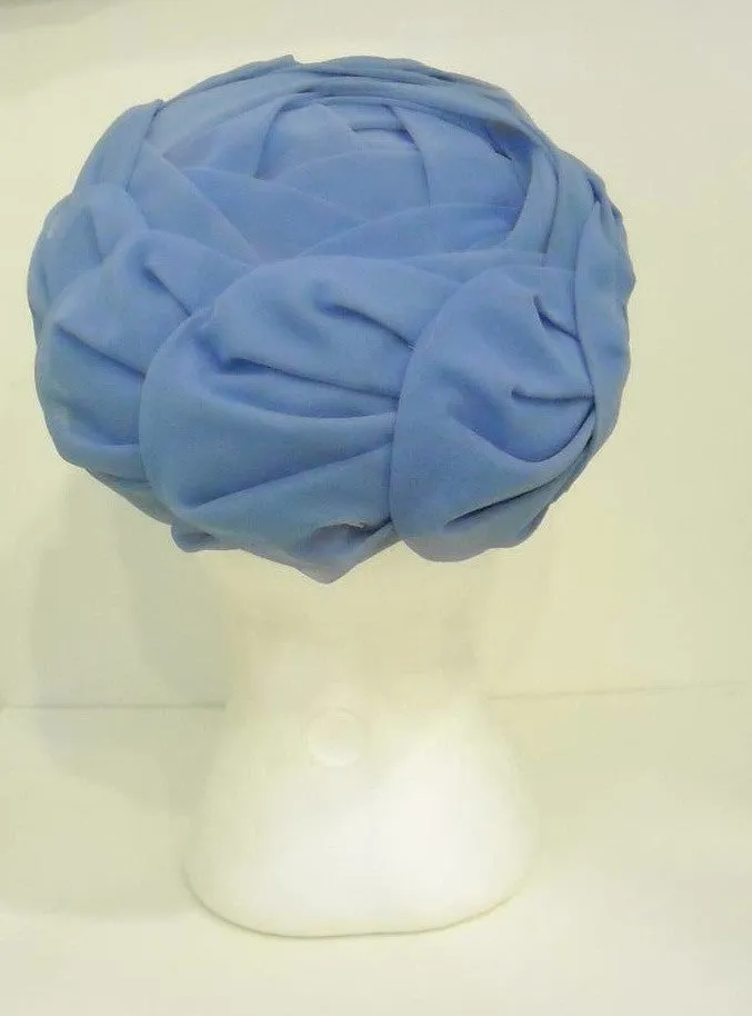 Vintage Pea blue pleated hat