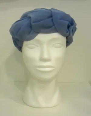 Vintage Pea blue pleated hat