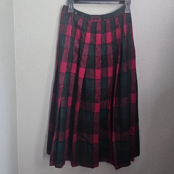 Vintage Pendleton pleated wool midi skirt small