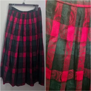 Vintage Pendleton pleated wool midi skirt small