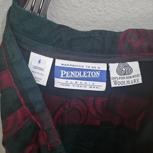 Vintage Pendleton pleated wool midi skirt small
