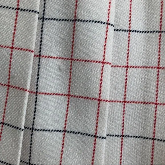 Vintage Pendleton Windowpane Plaid Classic Box Pleat Pleated Knee Length Skirt