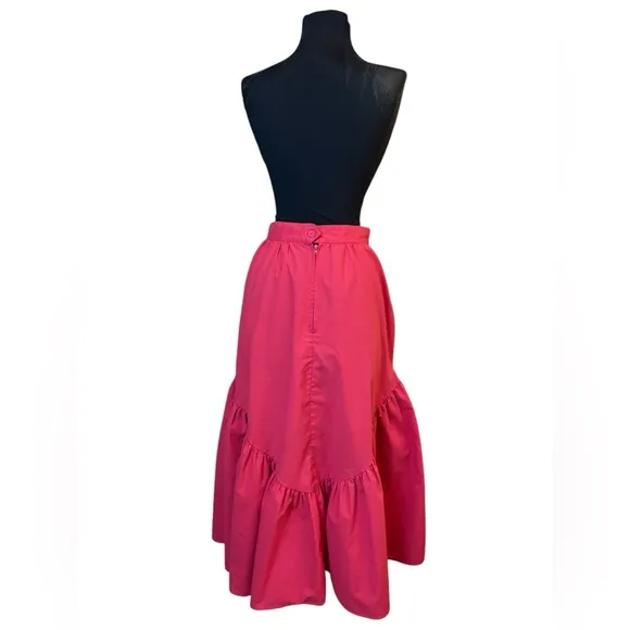 Vintage Pink A-Line Midi Skirt for Cocktail