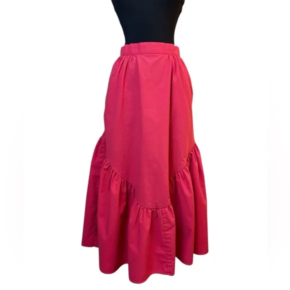 Vintage Pink A-Line Midi Skirt for Cocktail