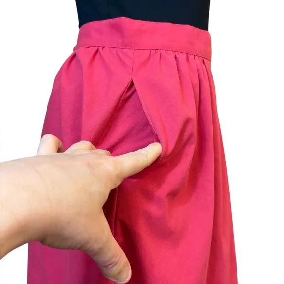 Vintage Pink A-Line Midi Skirt for Cocktail