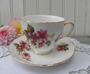Vintage Pink Daisy Teacup and Saucer