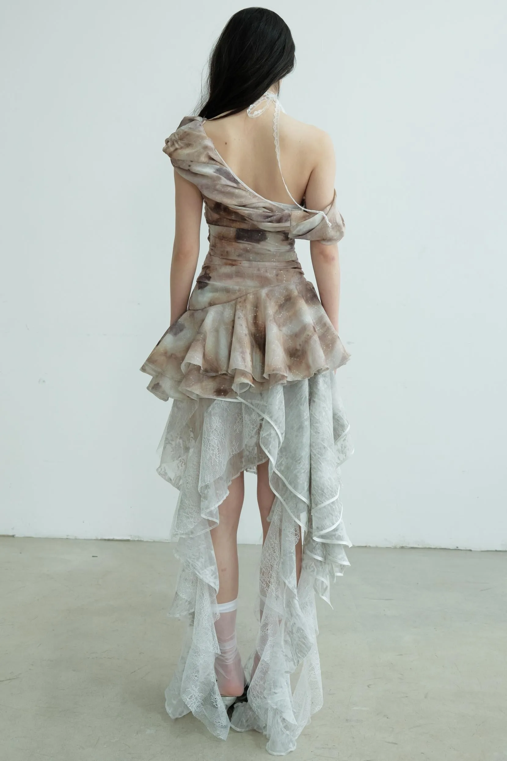 Vintage Pleated Ruffle Top