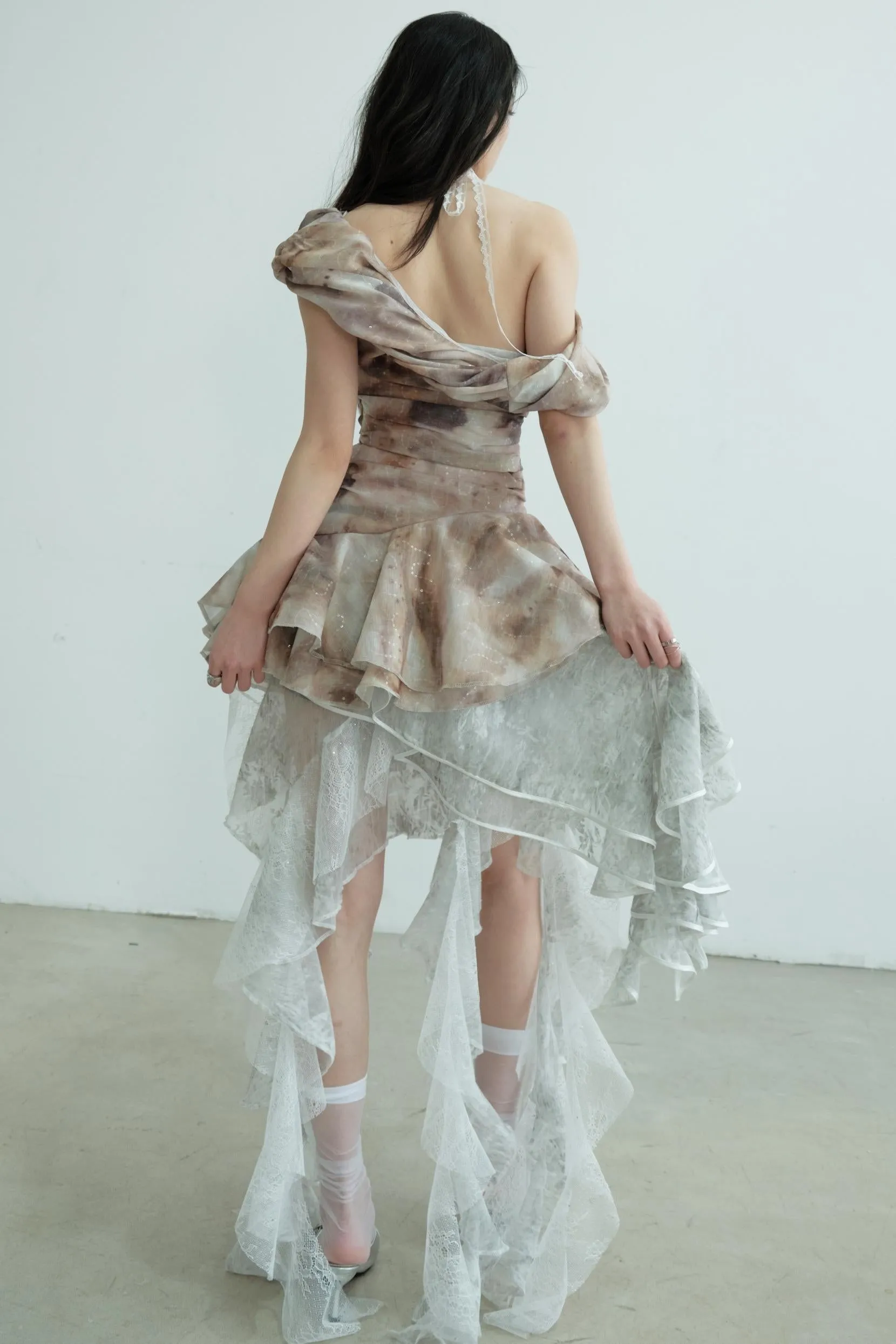 Vintage Pleated Ruffle Top