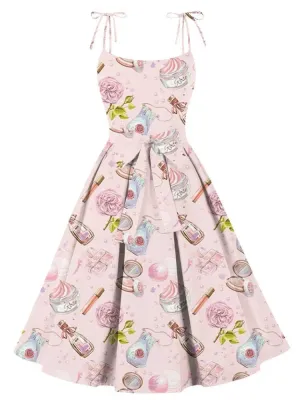 Vintage Retro Dress 50s 60s Pin Up Robe Femme Elegant Floral Print Swing Hepburn Pleated Party Short Prom Dresses
