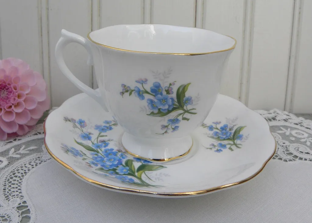Vintage Royal Albert Forget Me Nots Teacup and Saucer