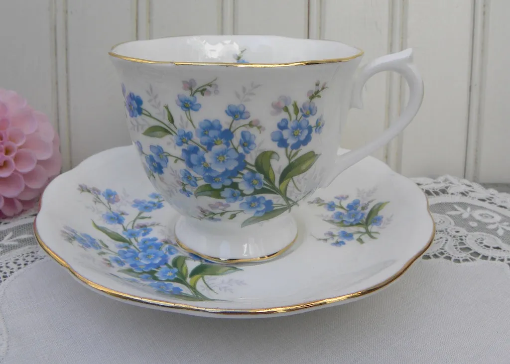 Vintage Royal Albert Forget Me Nots Teacup and Saucer