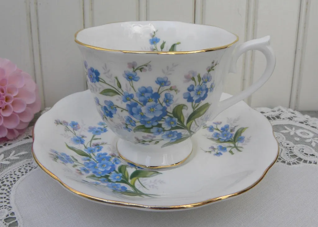 Vintage Royal Albert Forget Me Nots Teacup and Saucer