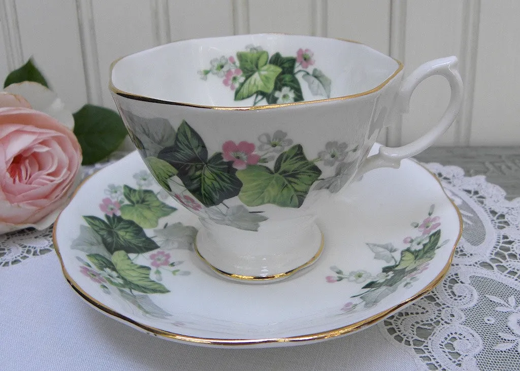 Vintage Royal Albert Petite Pink Flowers and Ivy Teacup and Saucer