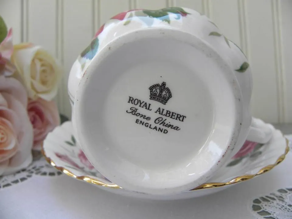 Vintage Royal Albert Pink Roses Teacup and Saucer