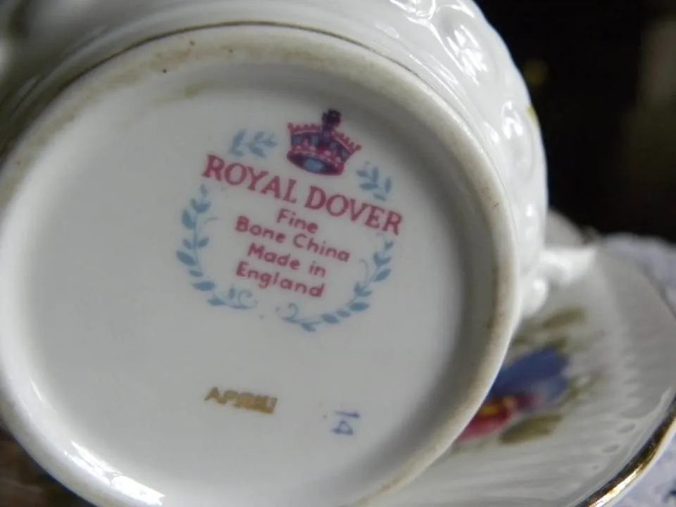 Vintage Royal Dover Pink and Purple Pansy Teacup and Saucer