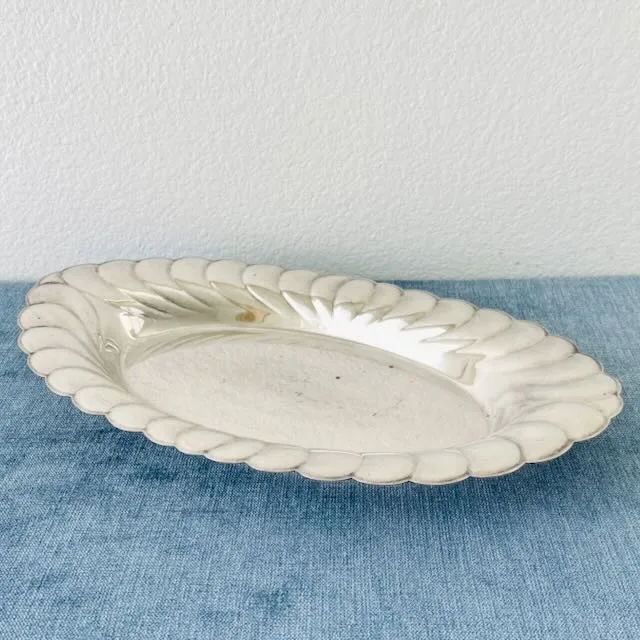 Vintage Ruffle Silver Tray