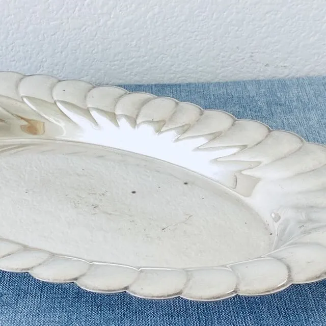 Vintage Ruffle Silver Tray