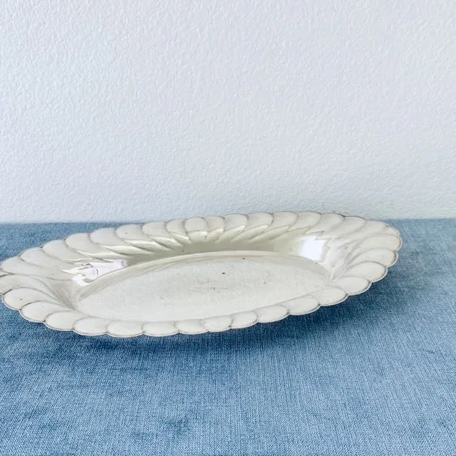 Vintage Ruffle Silver Tray