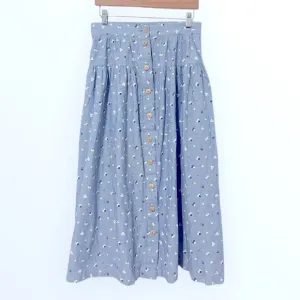 Vintage Saks Fifth Avenue Button front floral midi skirt Vintage size 12
