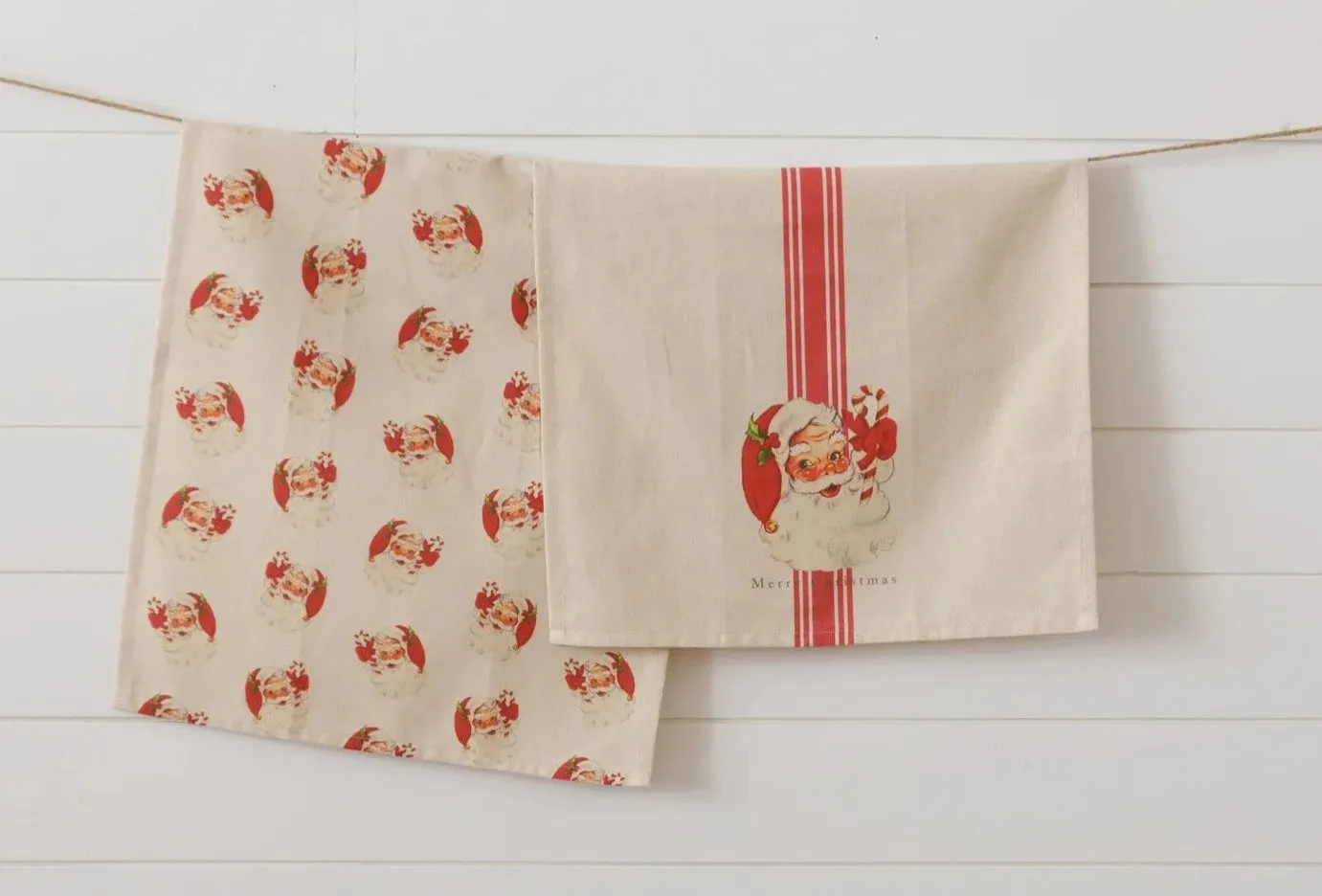 Vintage Santa Tea Towel