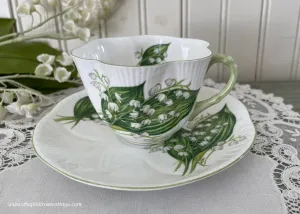 Vintage Shelley White Lily of the Valley Teacup and Saucer