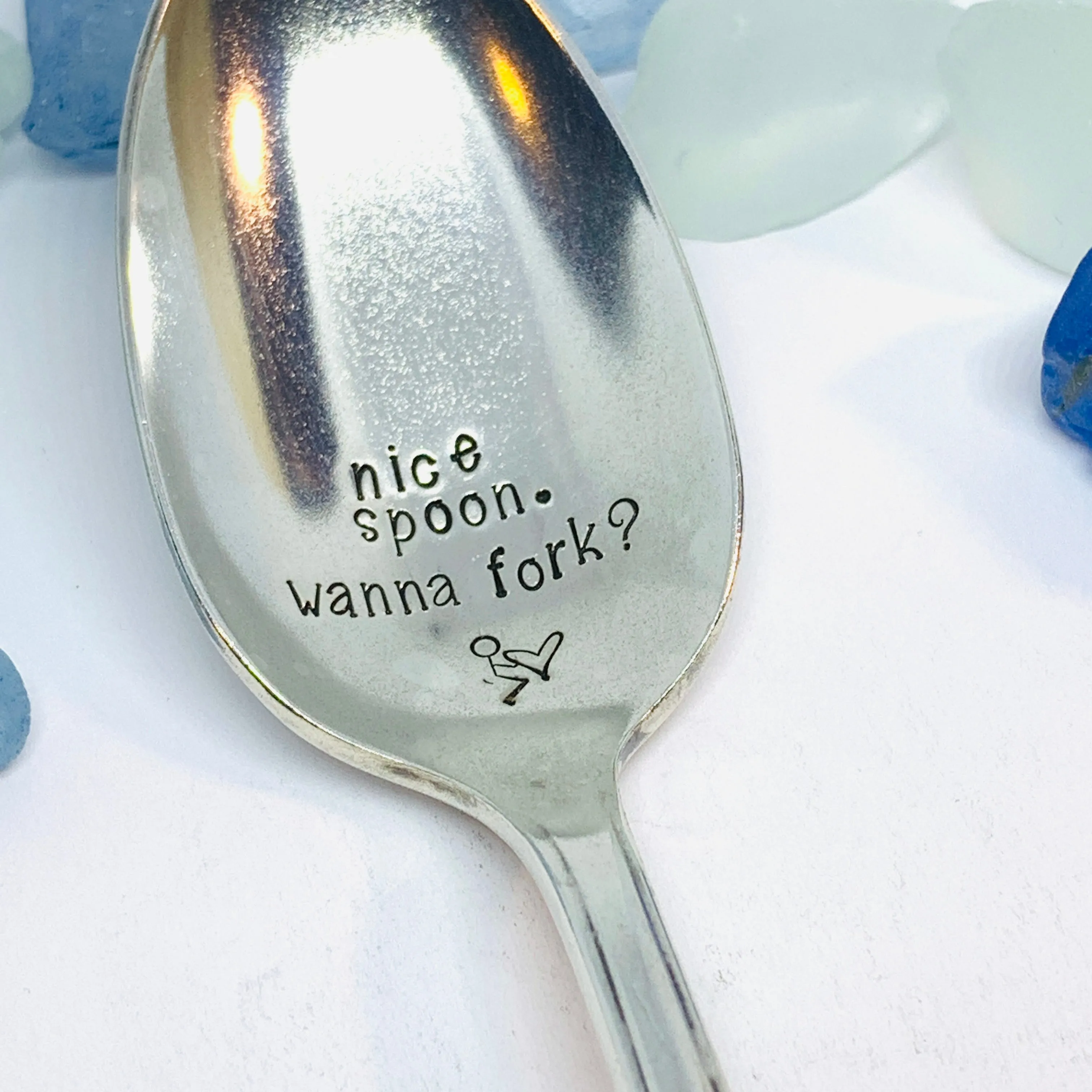 Vintage Silver Plated Hand Stamped Spoon | Novelty