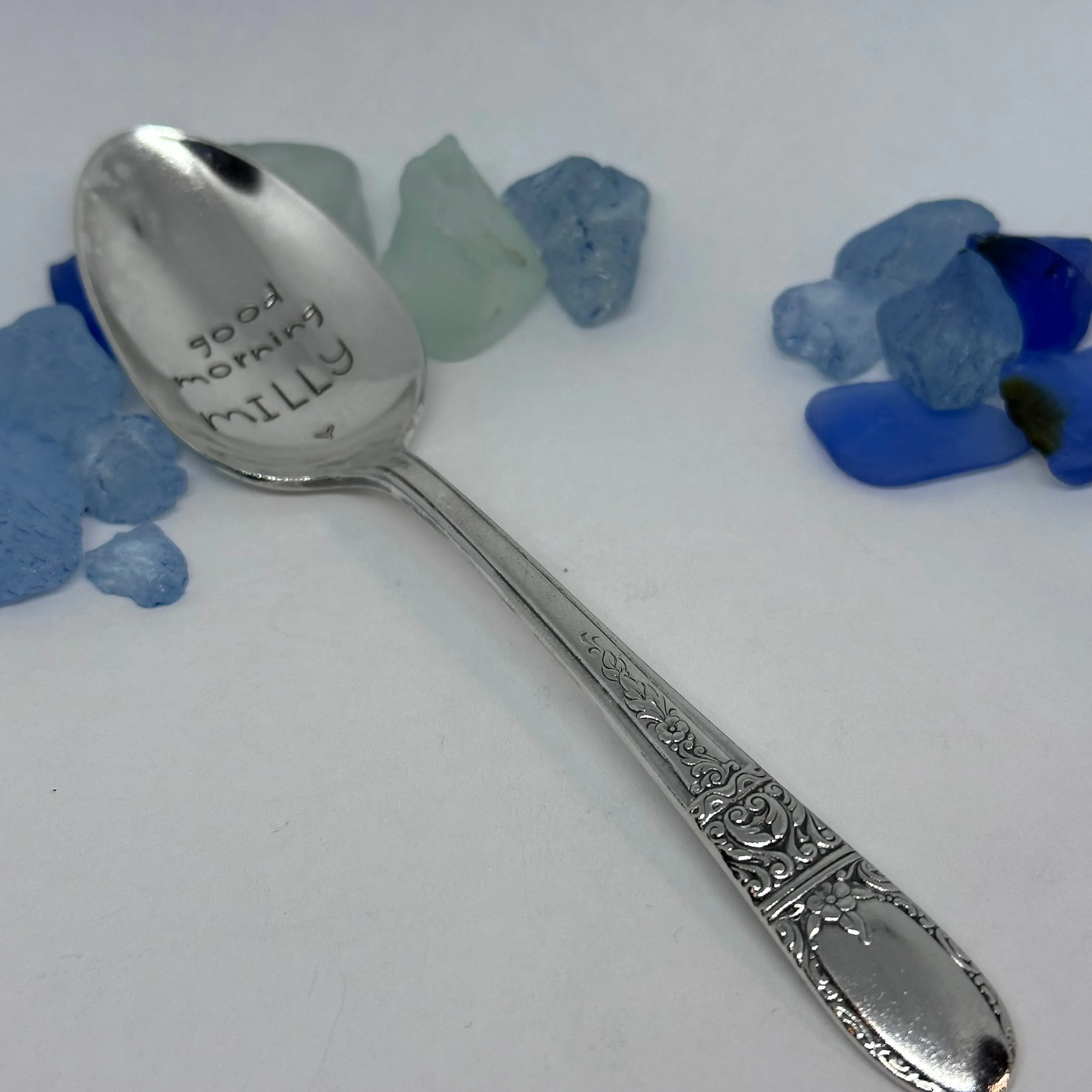 Vintage Silver Plated Hand Stamped Spoon | Novelty