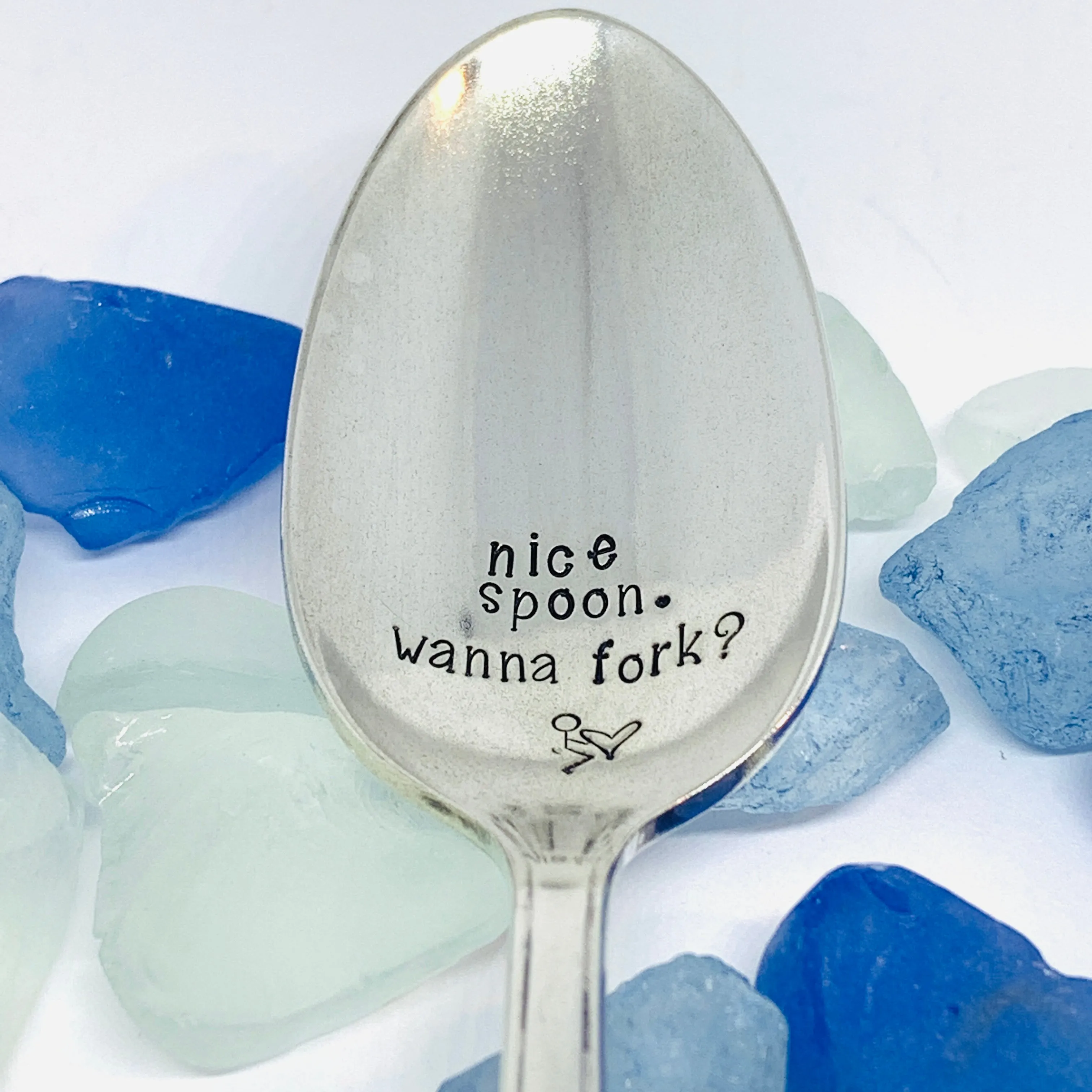 Vintage Silver Plated Hand Stamped Spoon | Novelty
