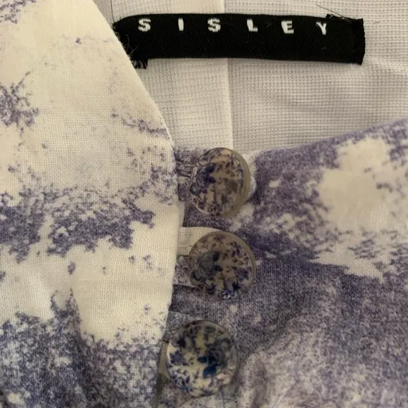 Vintage Sisley Italy Acid-wash Floral Babydoll Midi Dress
