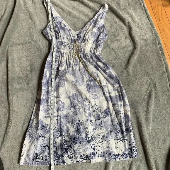 Vintage Sisley Italy Acid-wash Floral Babydoll Midi Dress