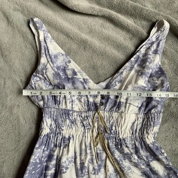 Vintage Sisley Italy Acid-wash Floral Babydoll Midi Dress