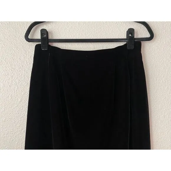 Vintage SK &amp; Company Velvet Midi Skirt Dark Burgundy