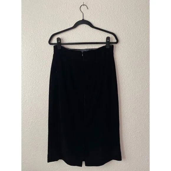 Vintage SK &amp; Company Velvet Midi Skirt Dark Burgundy