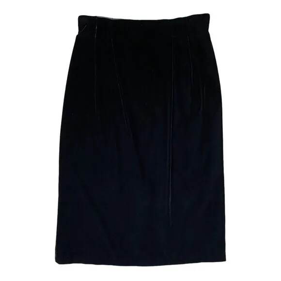 Vintage SK &amp; Company Velvet Midi Skirt Dark Burgundy
