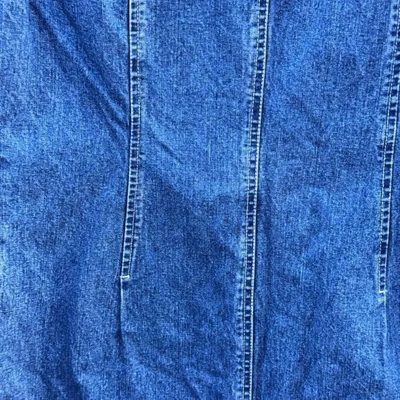 Vintage Spiegel Denim Zip Midi Dress Large