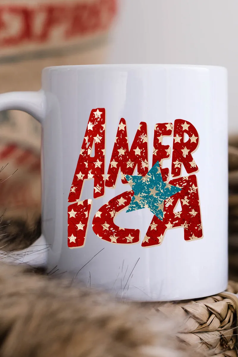 Vintage Star American White Mug