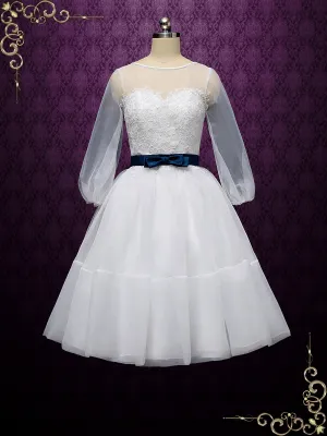 Vintage Style Short Lace Wedding Dress KALIE
