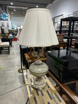 Vintage Table Lamp with Pleated Shade