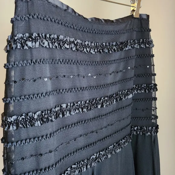 Vintage Tadashi Shoji Black Evening Boho Skirt Set