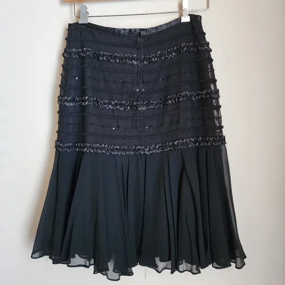 Vintage Tadashi Shoji Black Evening Boho Skirt Set