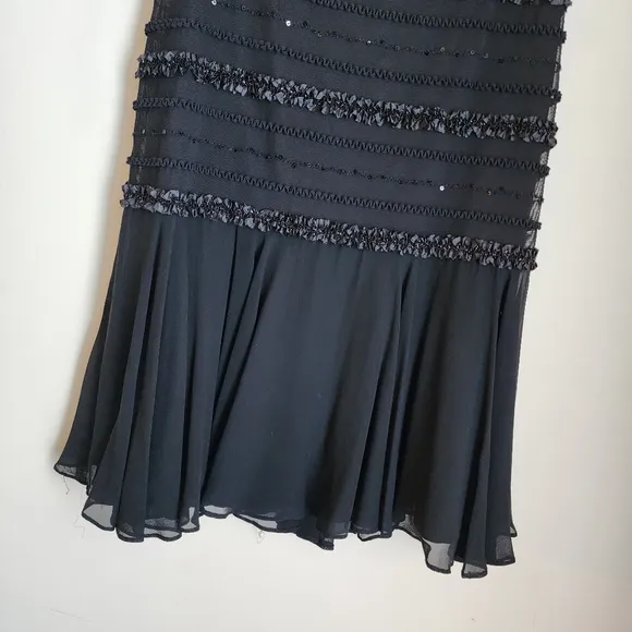 Vintage Tadashi Shoji Black Evening Boho Skirt Set