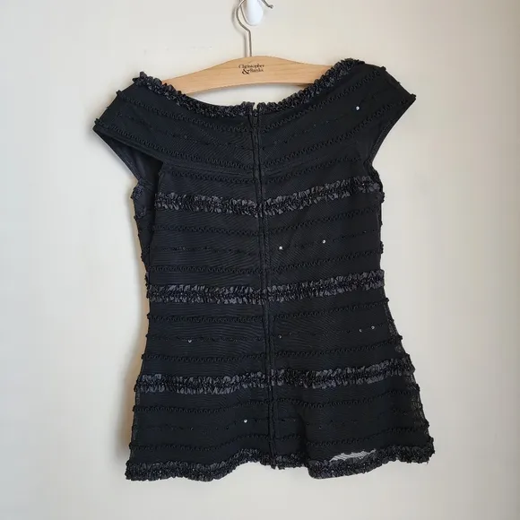 Vintage Tadashi Shoji Black Evening Boho Skirt Set